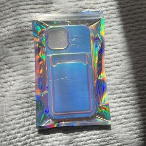 Iridescent reflective wallet phone case for Iphone 12 pro